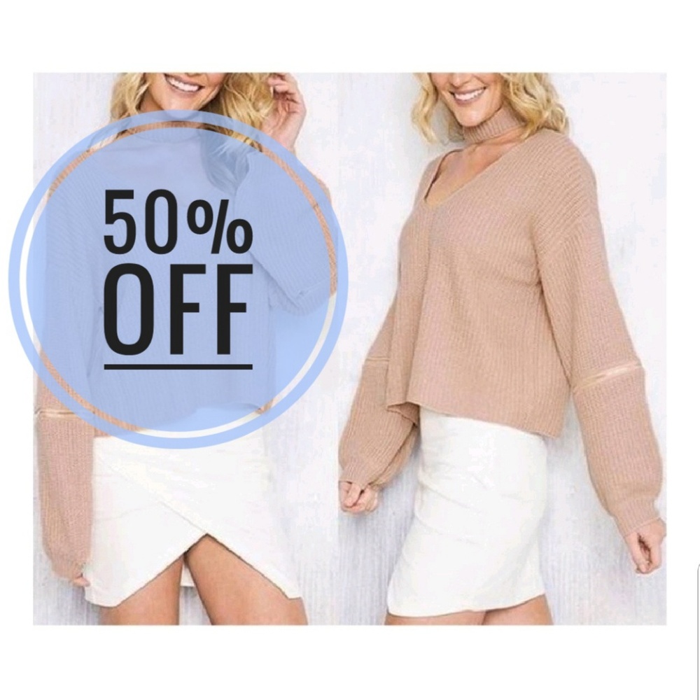 Chunky Zipper Design Sweater